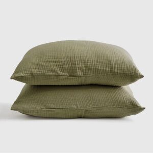 NWT Quince Organic Airy Gauze King Sham Set of 2 in Olive
